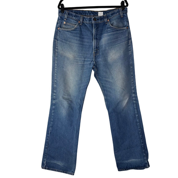 Vintage Levi's 517 Jeans Men 34x31 Blue Bootcut USA Made Orange Tab Denim - Picture 1 of 14